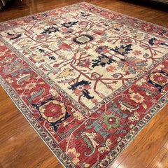 Afghan Serapi Tribal Hand-Knotted Wool Rug, 9' x 10'