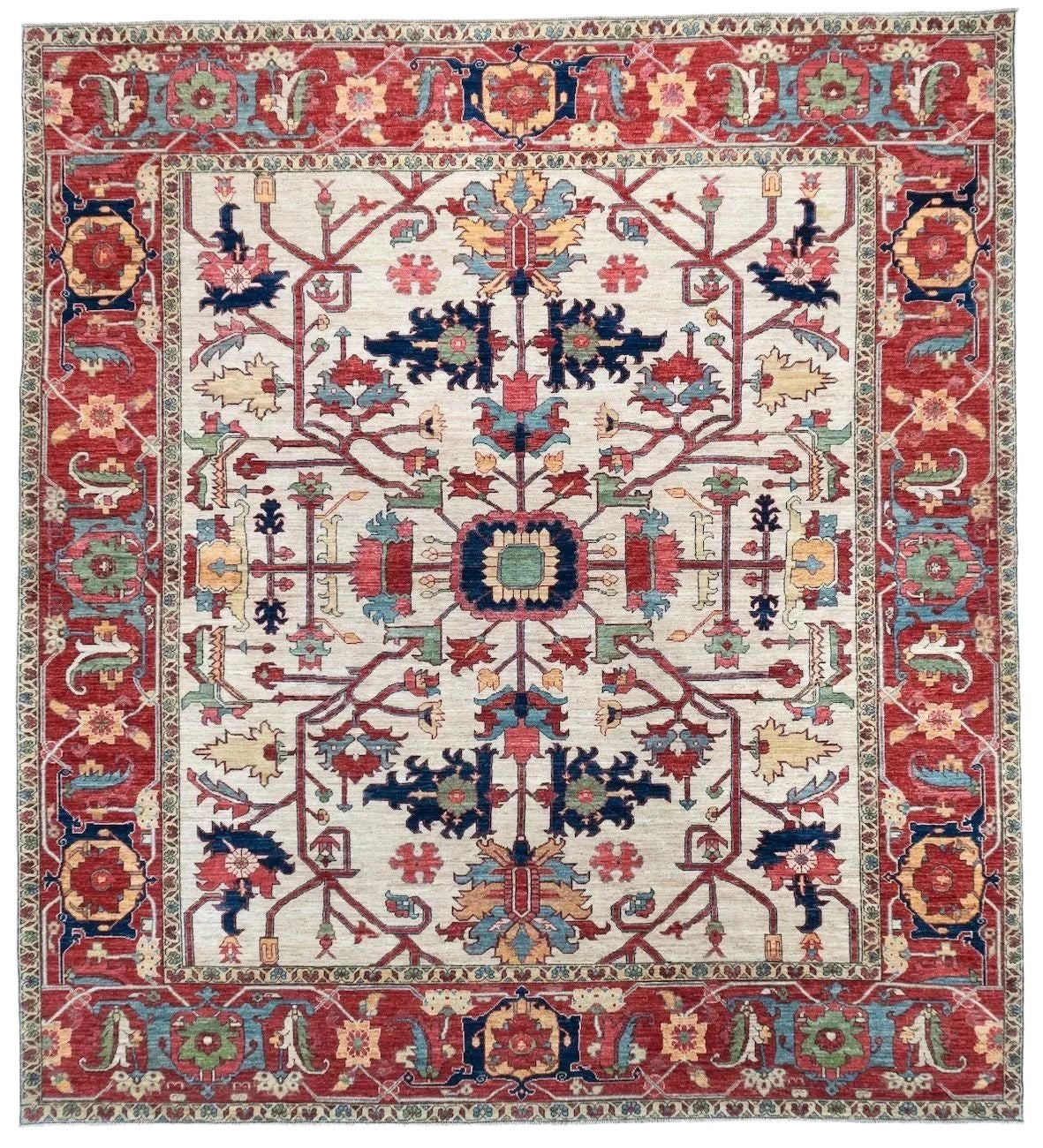 Afghan Serapi Tribal Hand-Knotted Wool Rug, 9' x 10'
