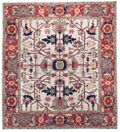 Afghan Serapi Tribal Hand-Knotted Wool Rug, 9' x 10'