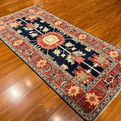 Afghanischer, handgeknüpfter Serapi-Stammes-Läufer aus Wolle, 3' x 6'