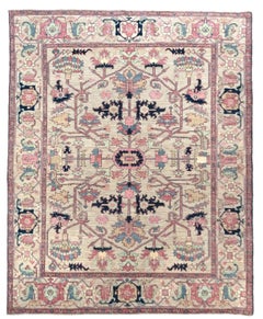 Afghan Serapi Tribal Hand-Knotted Wool & Silk Rug, 7'11"x9'9"