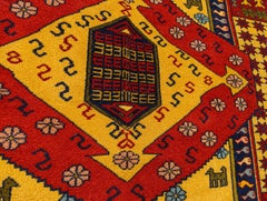 Afghan Silk and Wool Persian-Style Pictorial Rug, 44.5 x 62.2 in