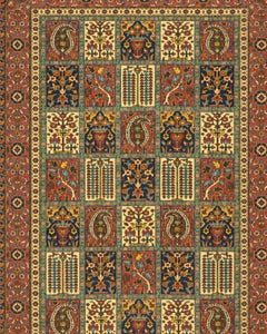 Afghan Silk Kheshti Rug, Persian Bakhtiari Style, 40 x 61 In.