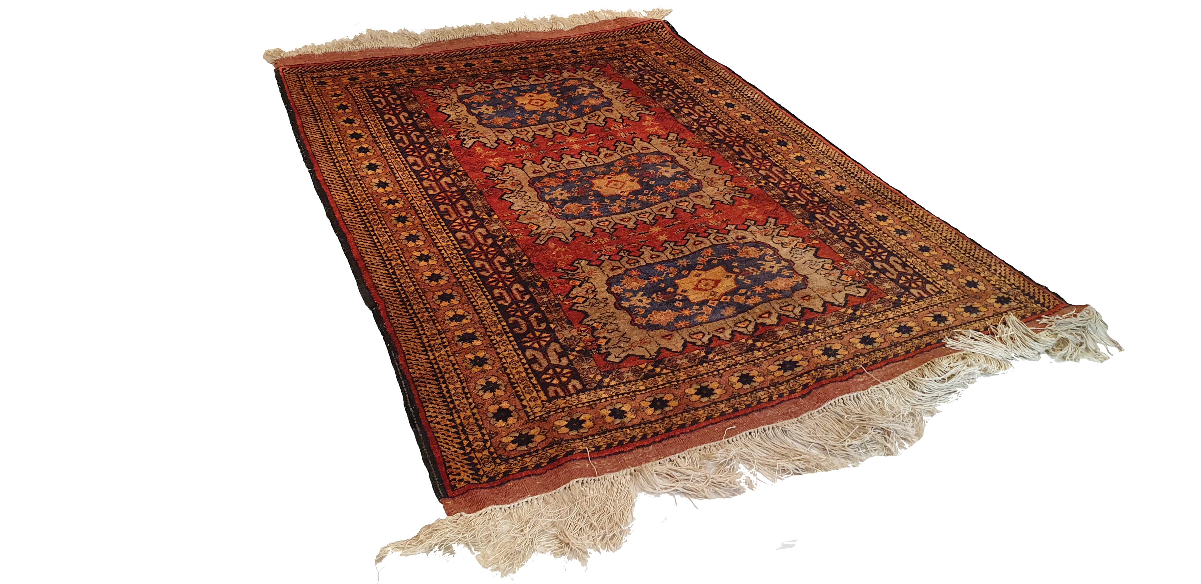 Hand-Knotted 864 - Afghan Silk Rug, 20th Century For Sale