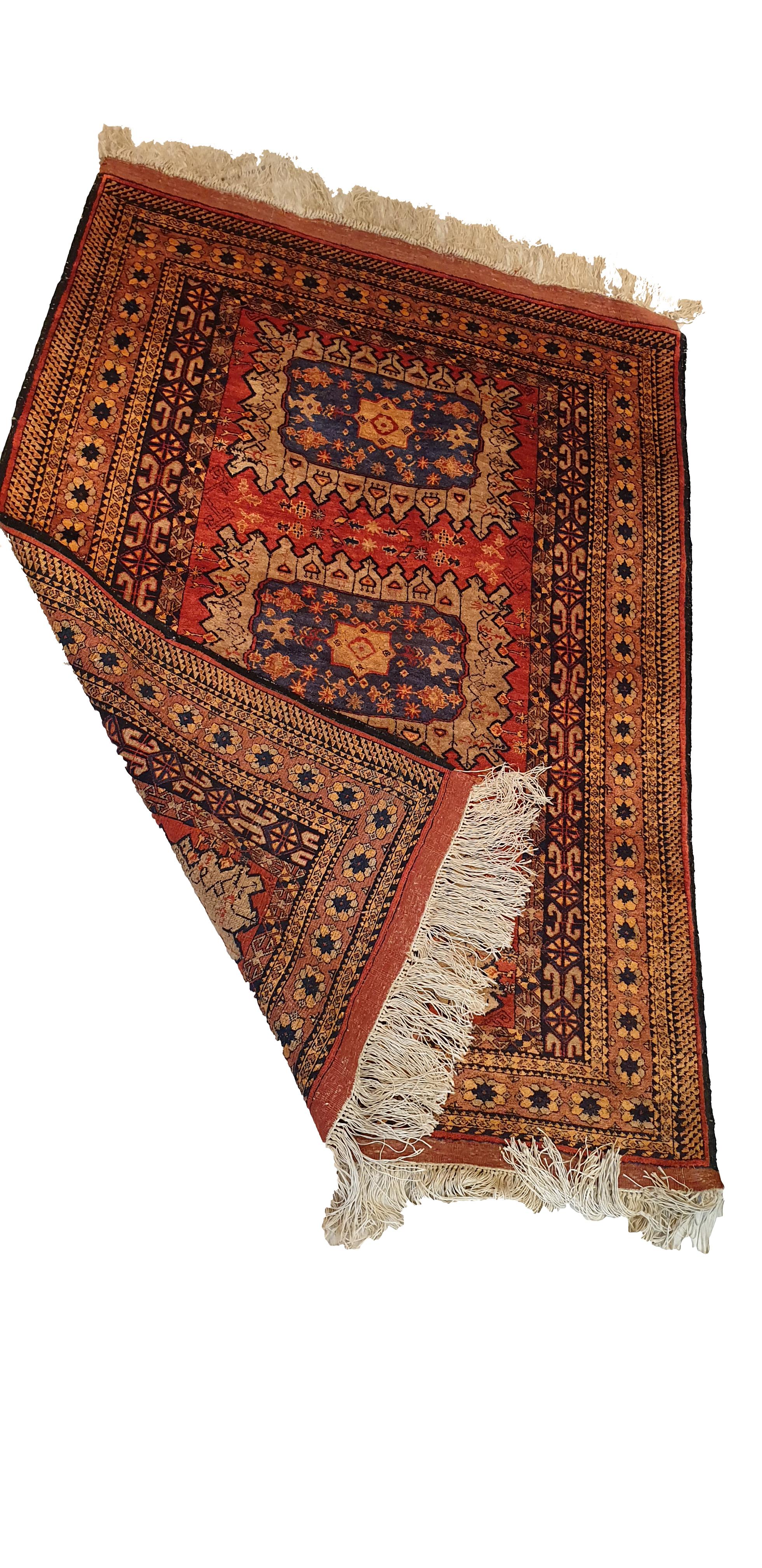 864 - Afghan Silk Rug, 20th Century In Excellent Condition For Sale In Paris, FR
