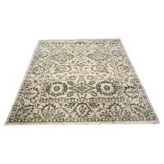 Afghan Sultanabad Master Wool 6 x 6 Beige & Gray Handmade Square Area Rug