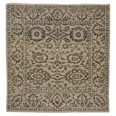 Afghan Sultanabad Master Wool 6 x 6 Beige & Grau Handmade Square Area Rug