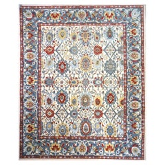 Afghan Sultanabad Wool 13x16 Ivory, Red & Light Blue Handmade Area Rug
