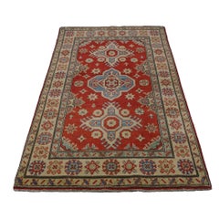 Afghan Sultanabad Wool 3x5 Blue, Teal, Tan & Ivory Handmade Area Rug