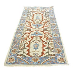 Afghan Sultanabad Wool 3x6 Ivory, Blue, & Red Handmade Runner Rug