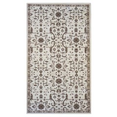 Afghan Sultanabad Wool 6X10 Ivory and Brown Area Handmade Area Rug