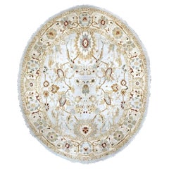 21st Century Oval Sultanabad 8x10 Light Blue & Ivory Handmade Area Rug (Tapis de sol ovale Sultanabad 8x10 bleu clair et ivoire)