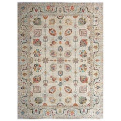 Afghan Tabriz Classic Hand-Knotted Wool Rug, 9'10" x 13'6"