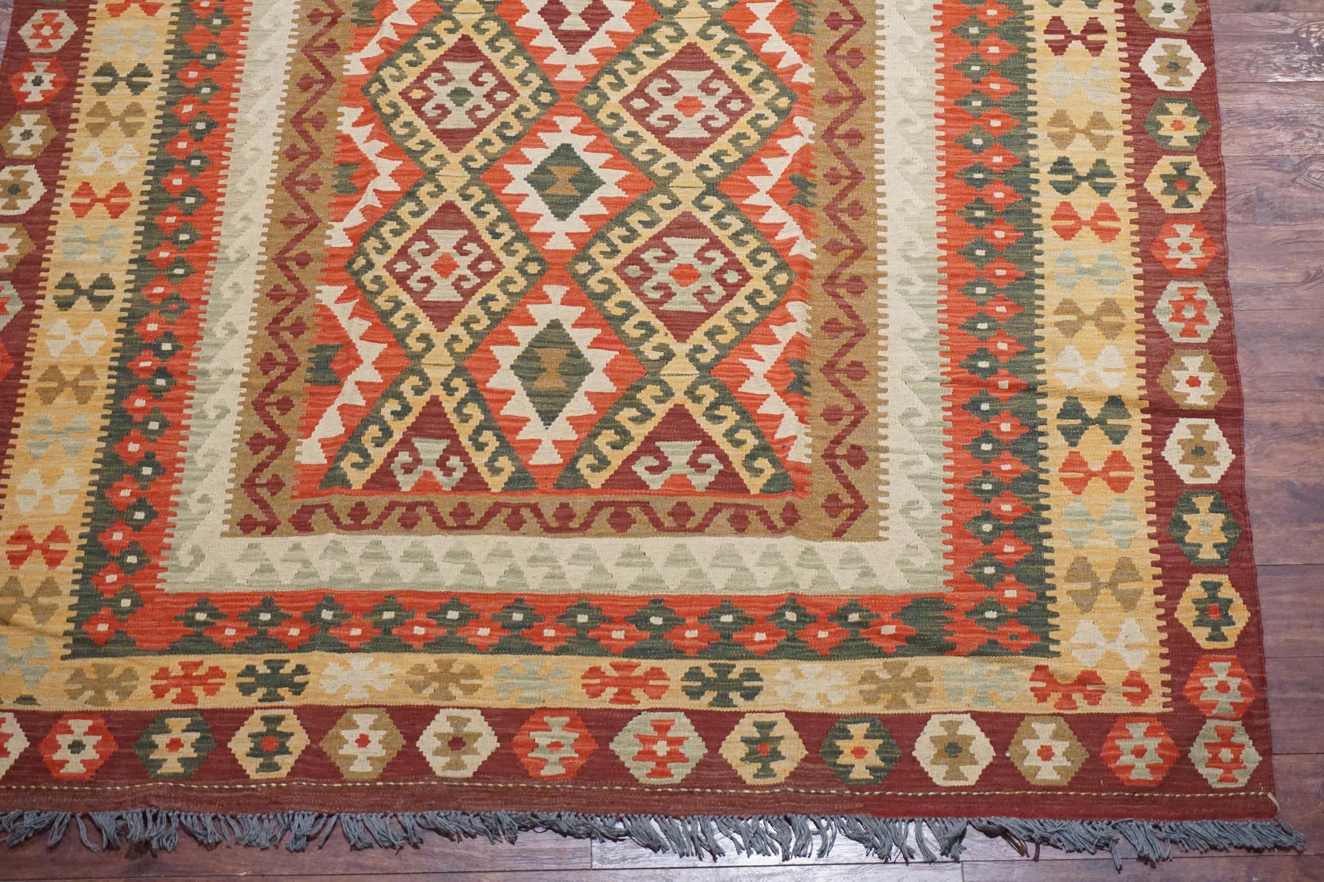 Wool Afghan Tribal Chobi Kilim Rug For Sale