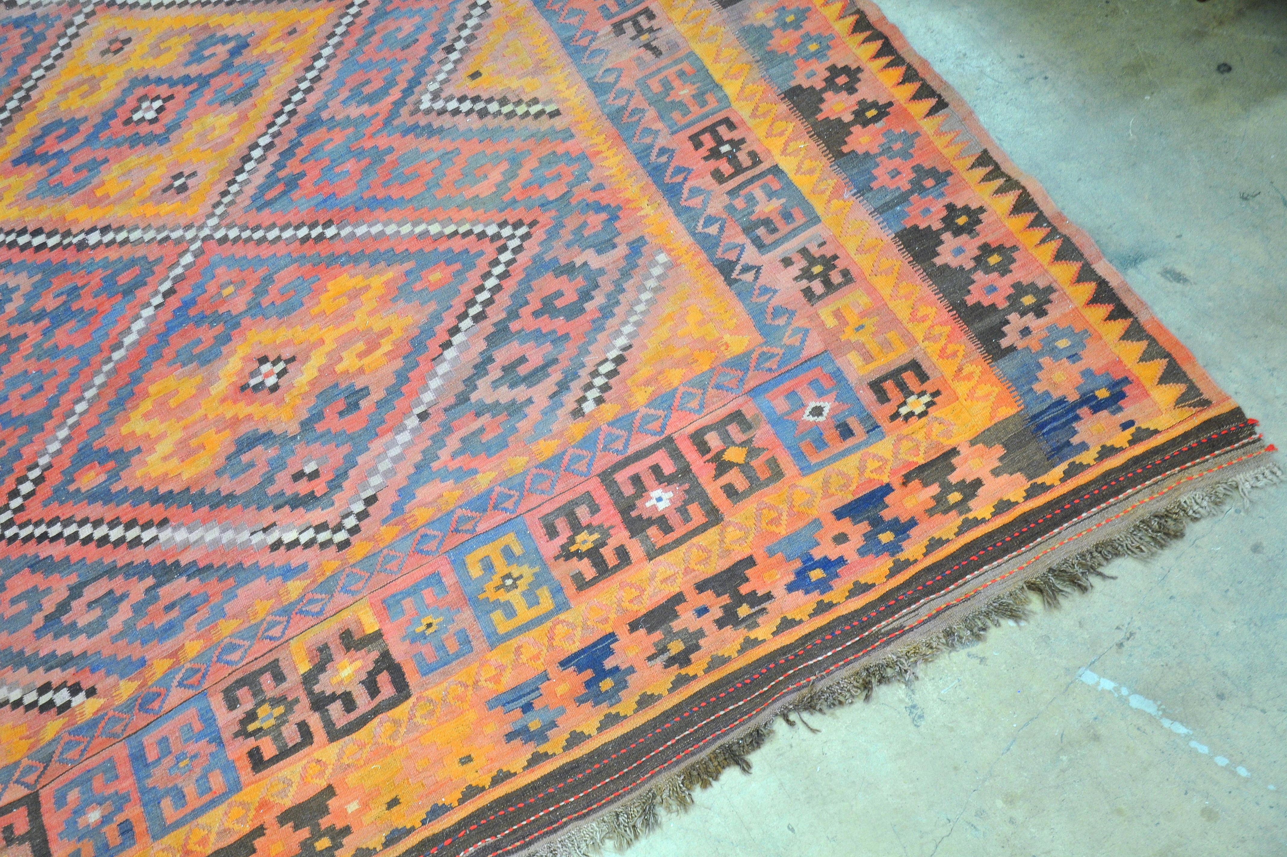 Vintage Afghan Tribal Kilim Rug For Sale 6