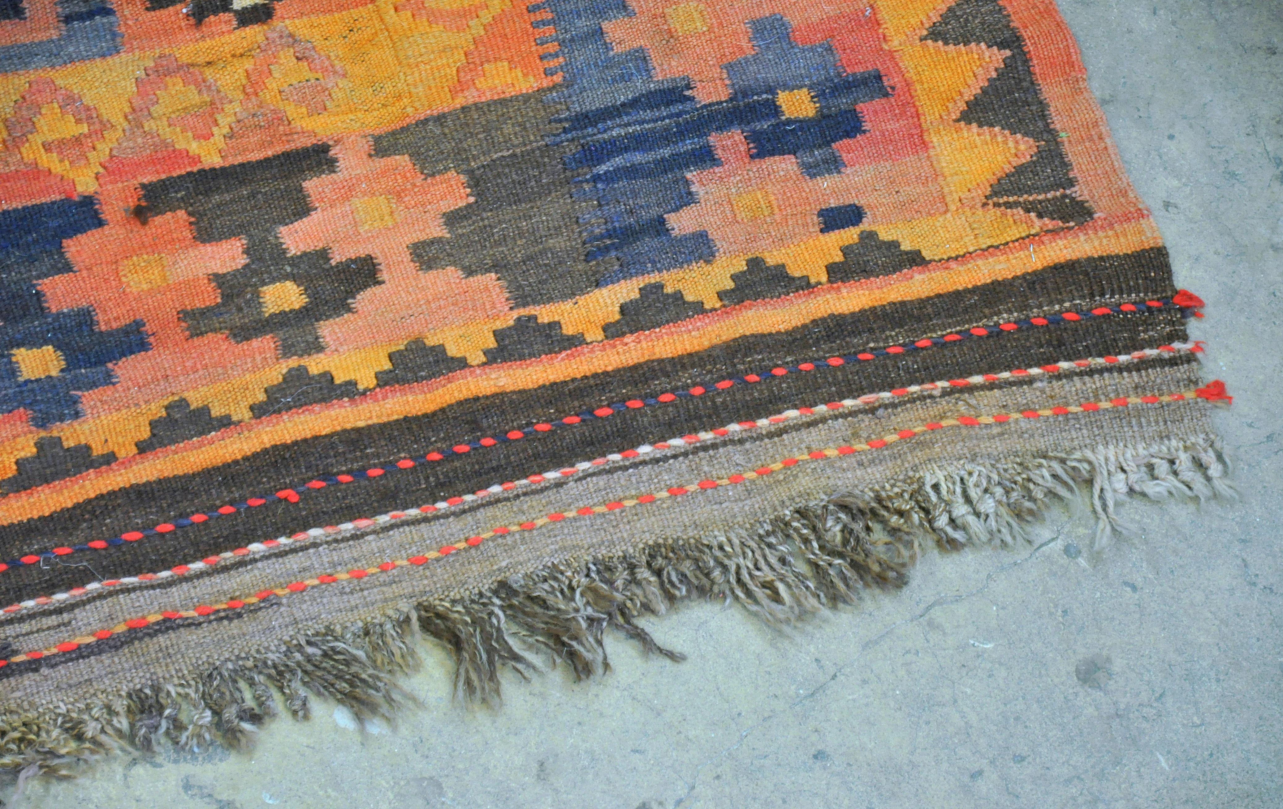 Vintage Afghan Tribal Kilim Rug For Sale 8