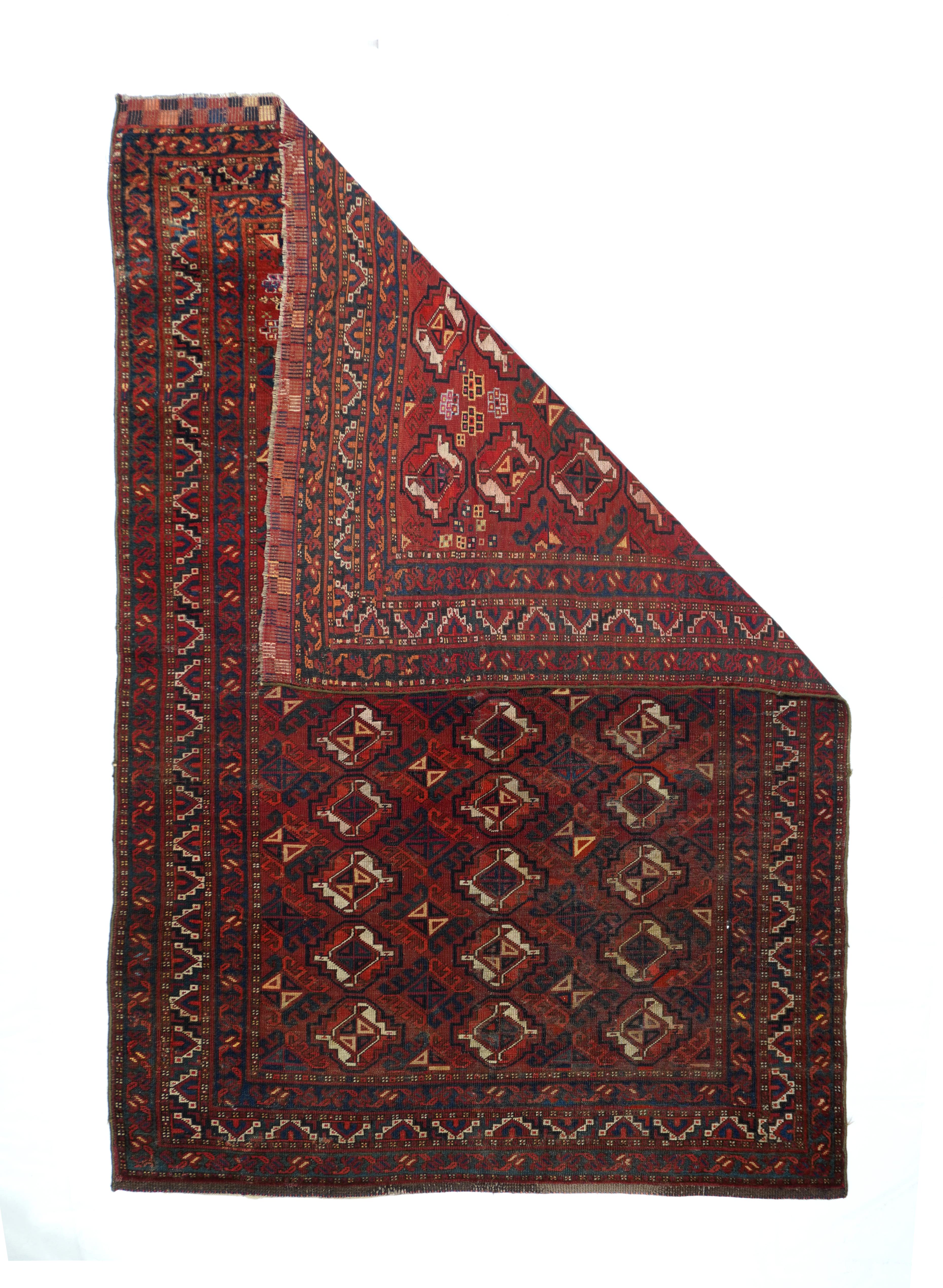 Vintage Afghan Rug 4'7'' x 6'9''.