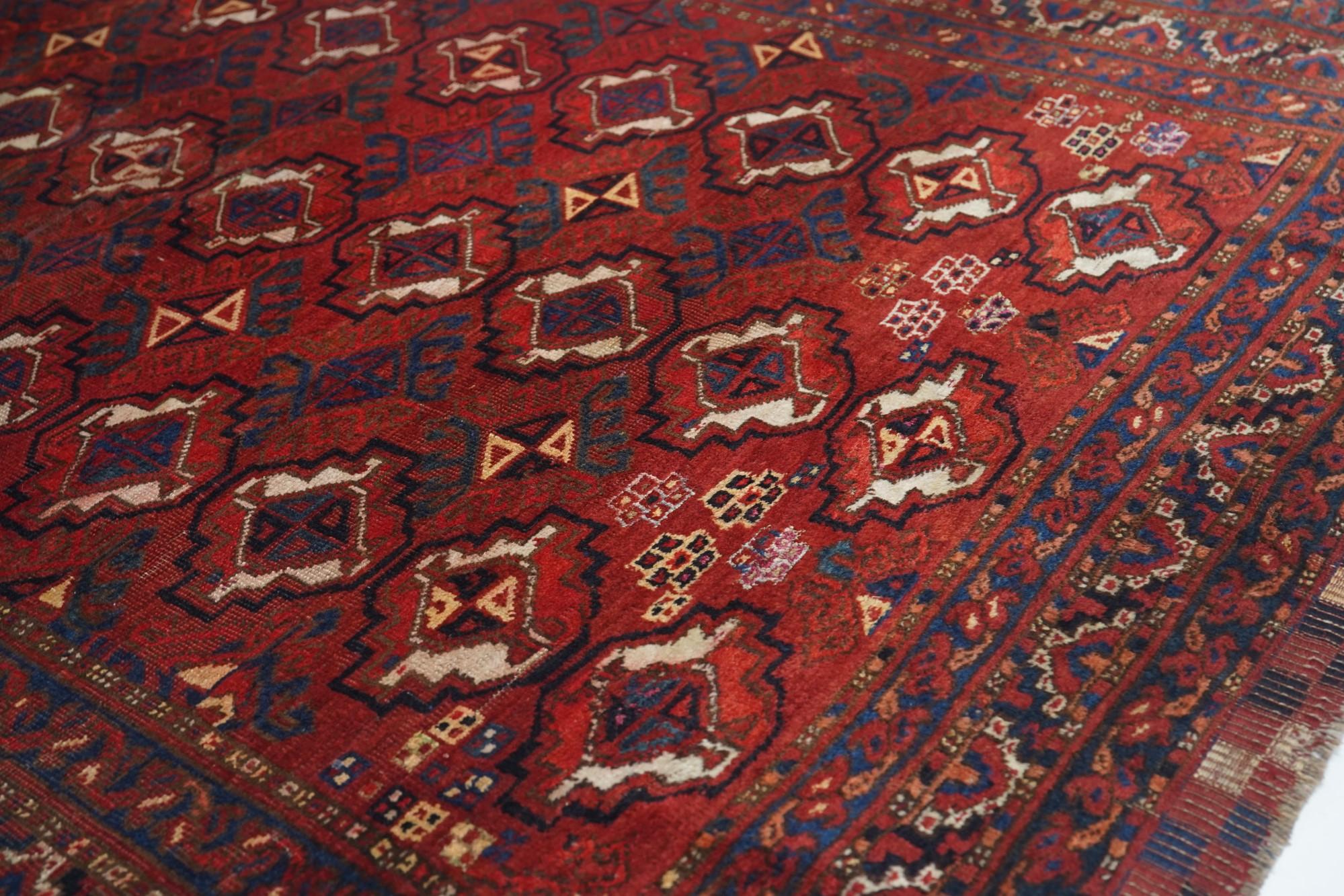 Wool Vintage Afghan Rug 4'7'' x 6'9'' For Sale