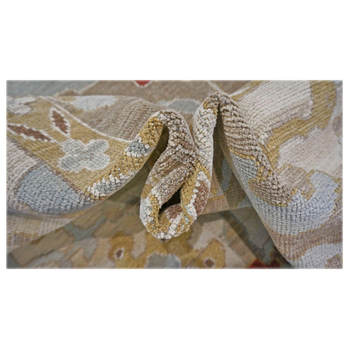 Alfombra de lana afgana Sultanabad Master 10x14 Tan, azul claro y marfil hecha a mano Lana en venta