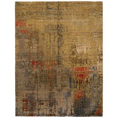 Afghanistan Abadeh Area Rugs - Wool Brown Red Yellow Design - 88901