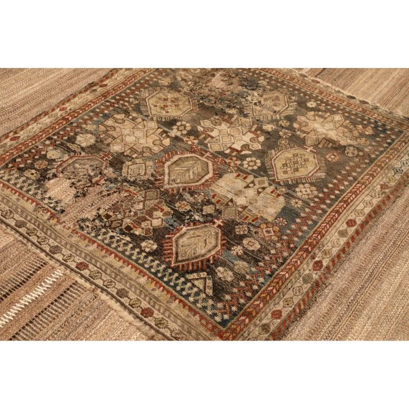 Tribale Tappeti Afghanistan Abadeh - Lana Marrone Taupe Design - 94632 in vendita
