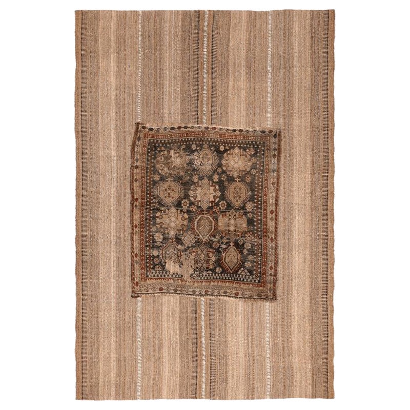 Tappeti Afghanistan Abadeh - Lana Marrone Taupe Design - 94632