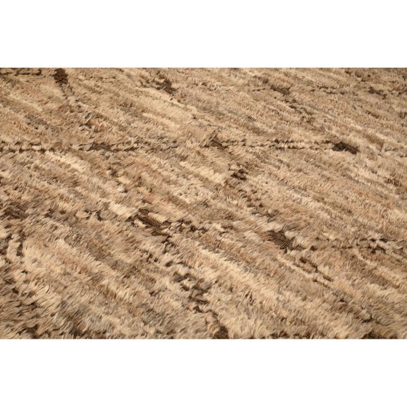 Afghanistan Abadeh Area Rugs - Wolle Brown Taupe Design - 94644 (Stammeskunst) im Angebot