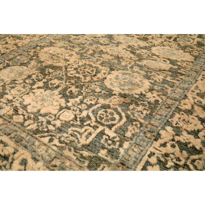 Tribal Afghanistan Abadeh Area Rugs - Wool Gray Yellow Design - 94599 For Sale