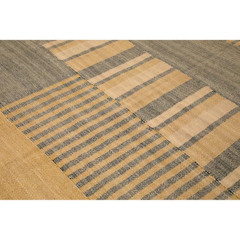 Tribal Tapis Abadeh en laine gris et jaune, Afghanistan - 94624 en vente