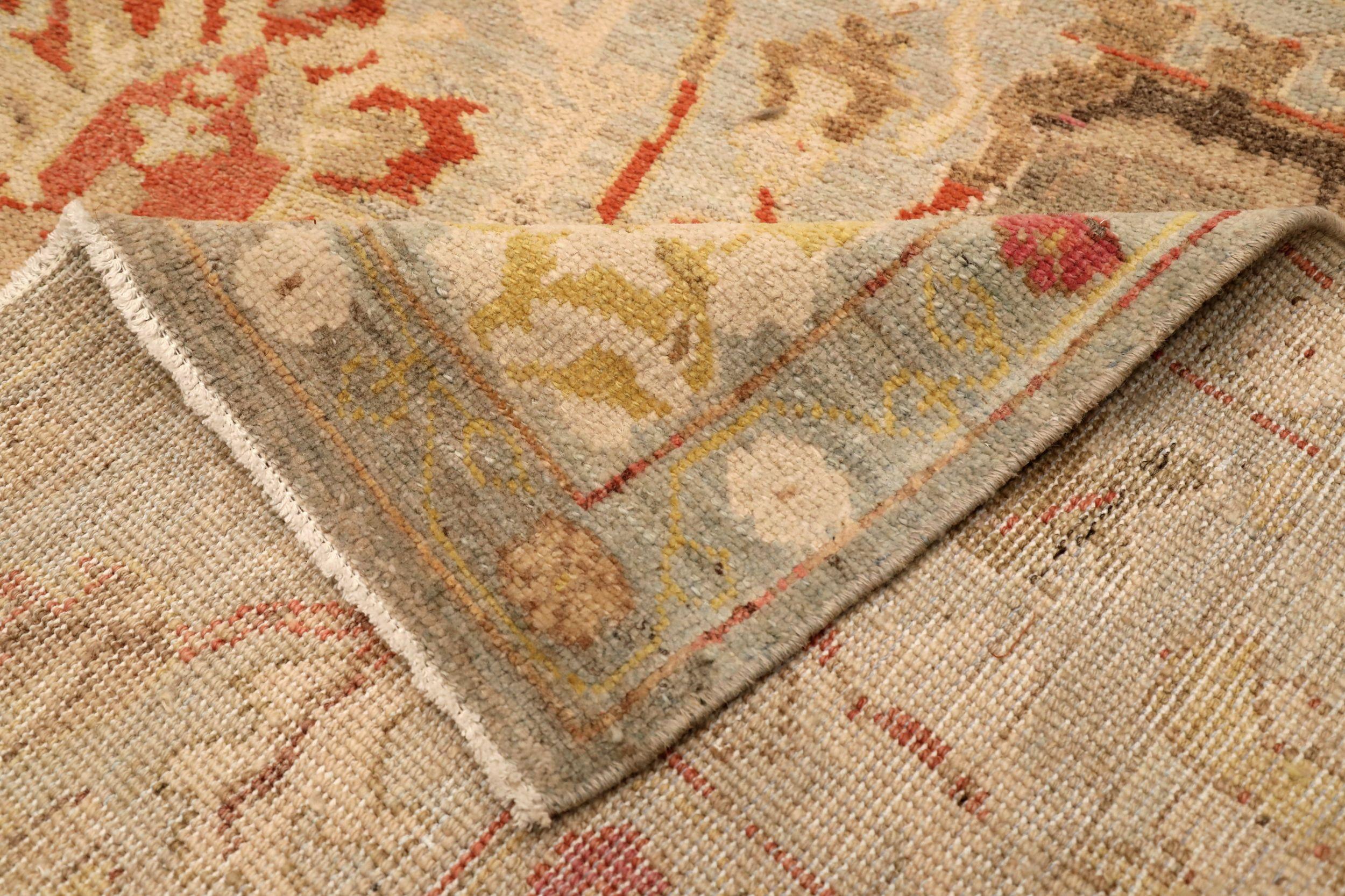Turkish Turkey Abadeh Area Rugs - Wool Light Blue Red Yellow - 94598 For Sale