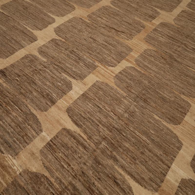 Afghanistan Abadeh Over Size Teppich - Wolle Braun Elfenbein Design - 98431 (Stammeskunst) im Angebot