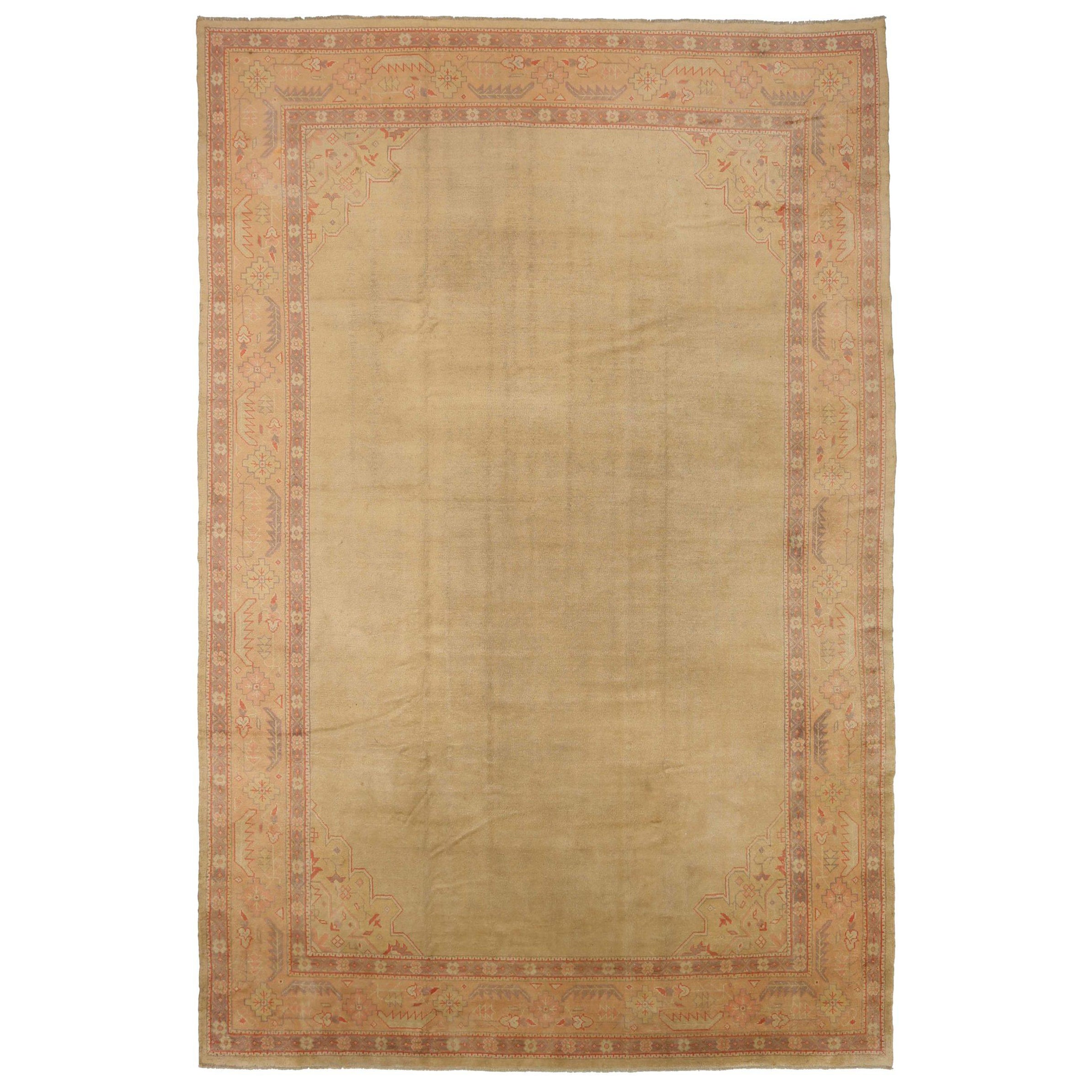 Afghanistan Abadeh Over Size Rug - Wool Red Yellow Design - 90632 For Sale