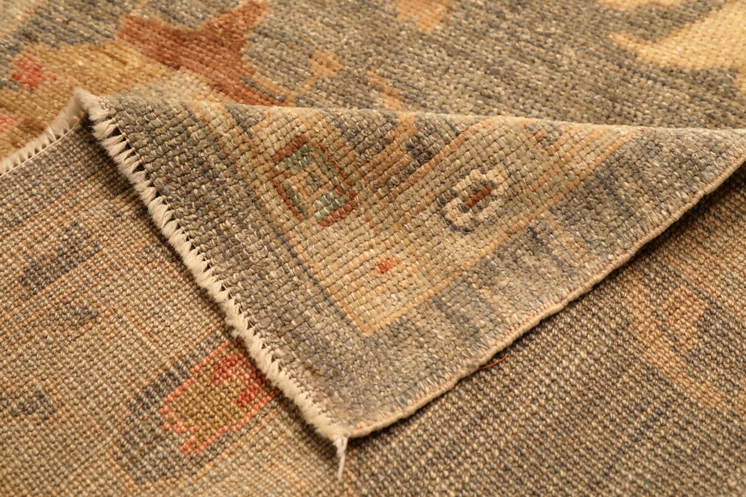 Afghanistan Abadeh Läufer Teppich - Wolle Braun Elfenbein Orange - 94601 (Afghanisch) im Angebot