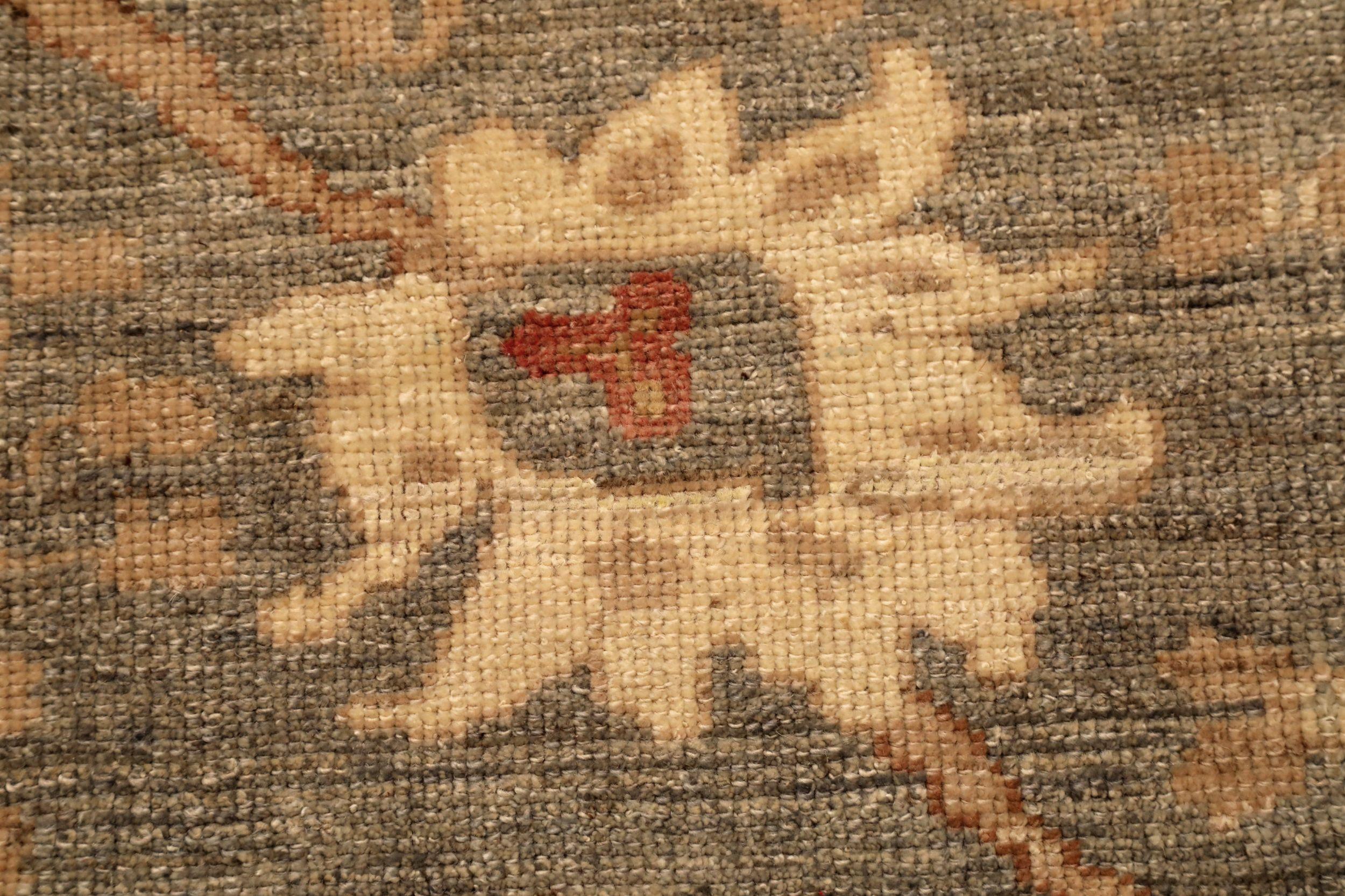 Afghanistan Abadeh Läufer Teppich - Wolle Braun Elfenbein Orange - 94601 (Handgeknüpft) im Angebot