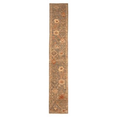 Afghanistan Abadeh Runner Rug - Wool Brown Ivory Orange - 94601