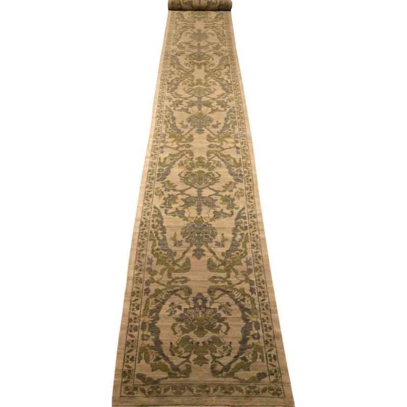 Discover the elegance of Afghanistan Abadeh featuring Runner Rug in Circa 1990. Designed with Wool and GrayGreenIvory, this exclusive design is perfect for enhancing your space.