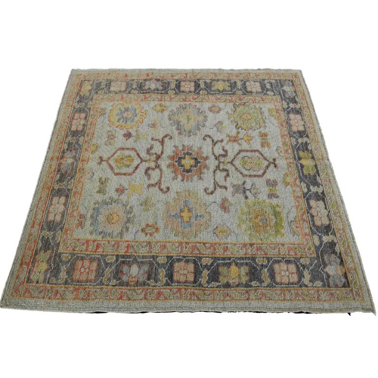 Noué à la main Petit tapis Abadeh en laine bleu vert rouge jaune - 89164 en vente