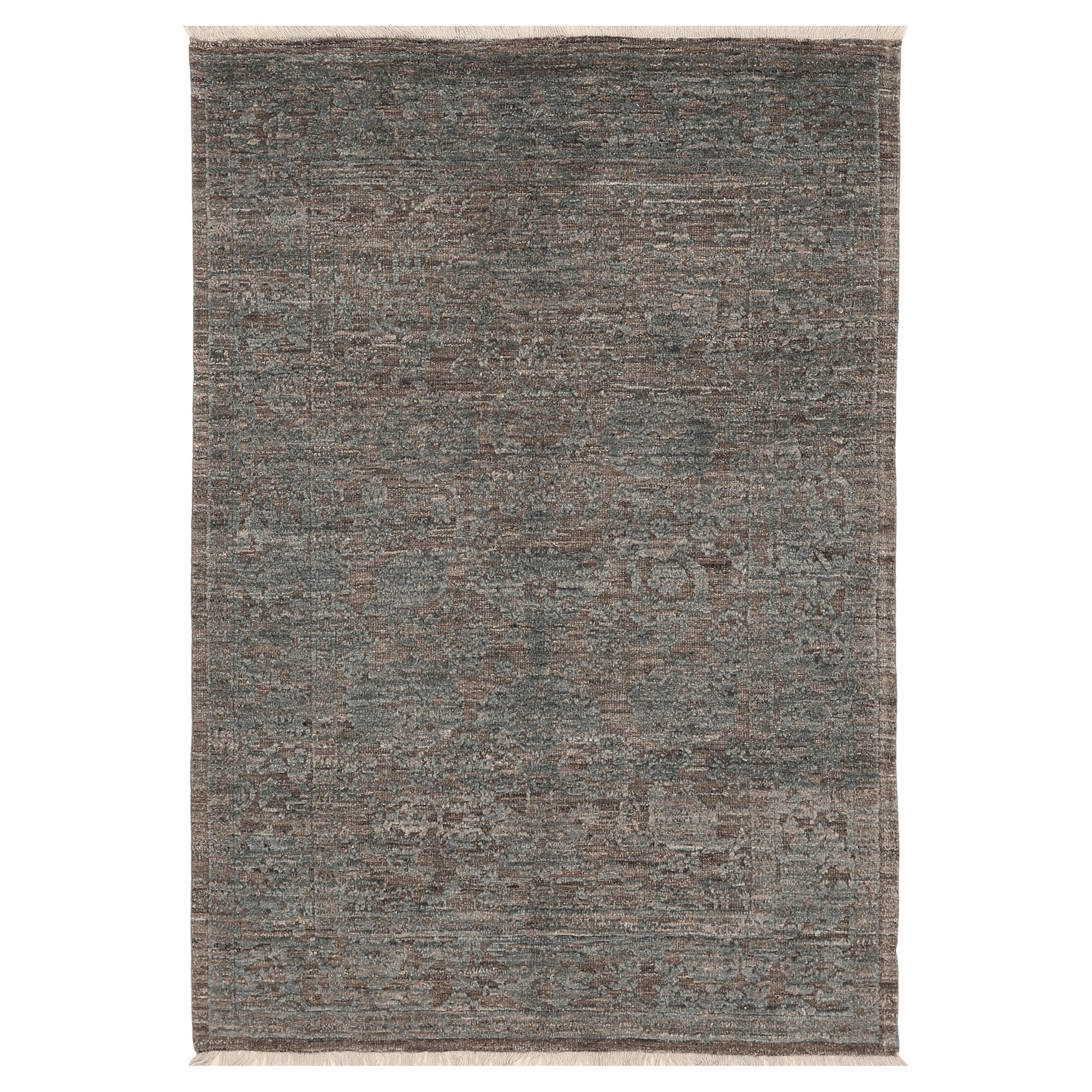 Afghanistan Abadeh Small Rug - Wool Brown Gray Design - 94642