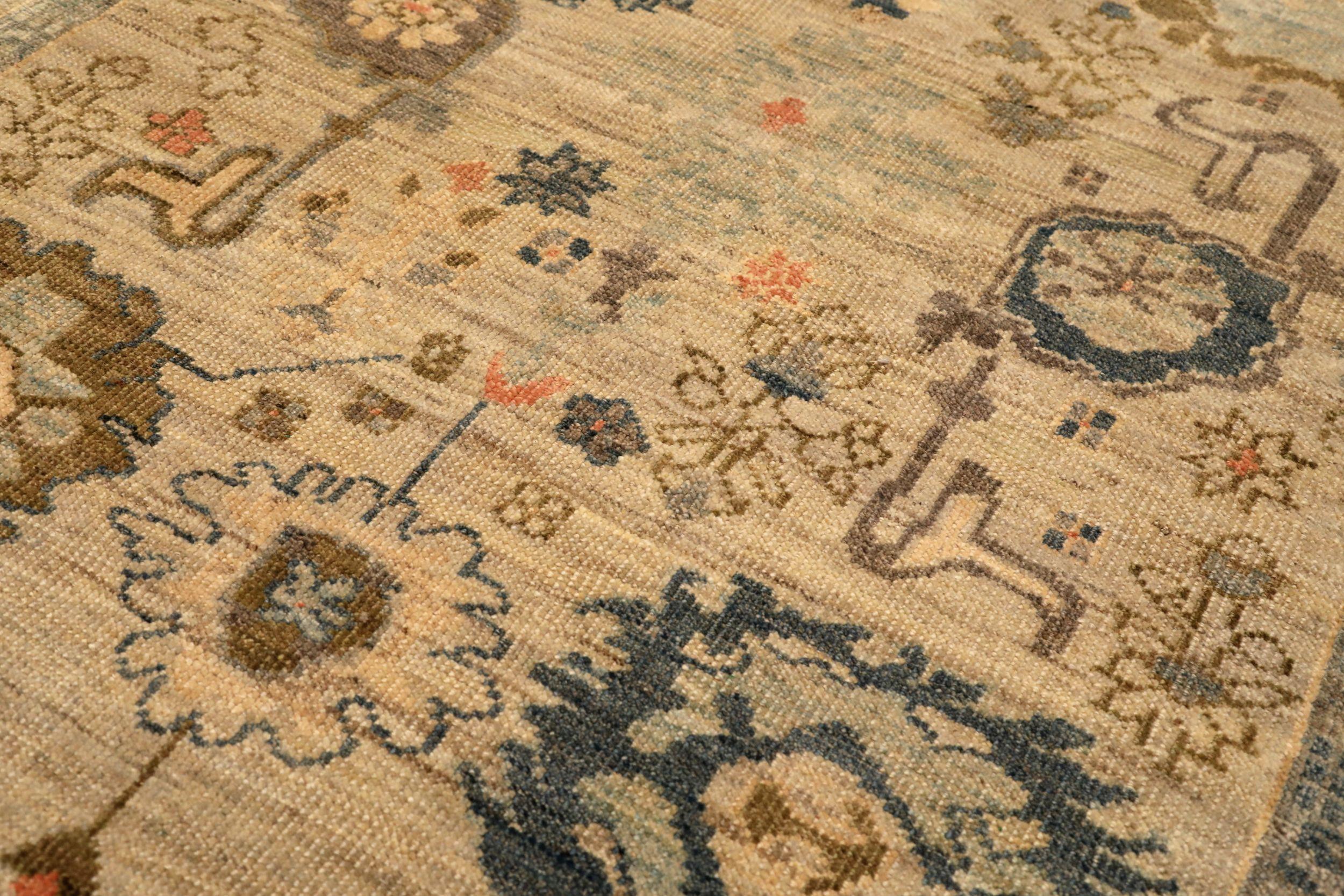 Abadeh Afghanistan Abadeh Kleiner Teppich - Wolle Elfenbein Design - 94637 (Stammeskunst) im Angebot