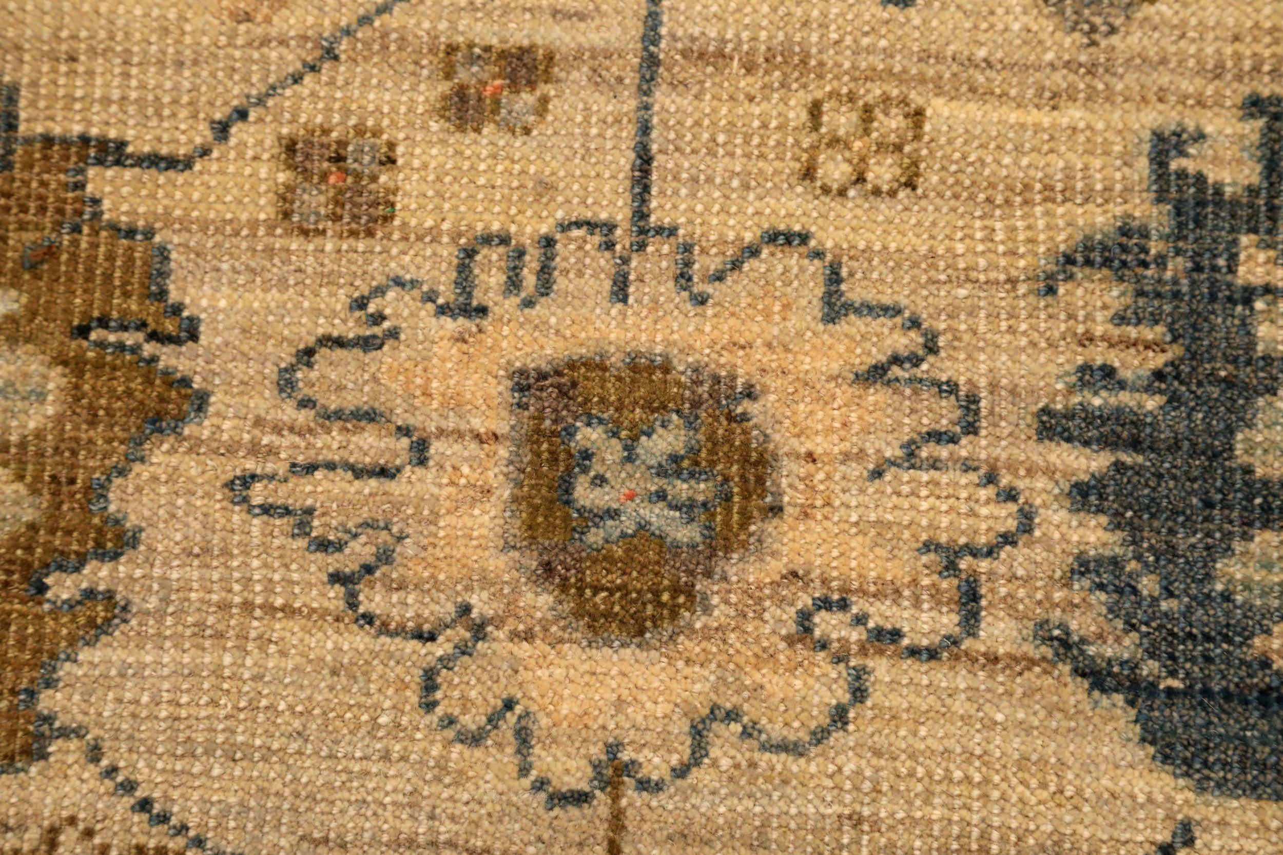 Abadeh Afghanistan Abadeh Kleiner Teppich - Wolle Elfenbein Design - 94637 (Handgeknüpft) im Angebot