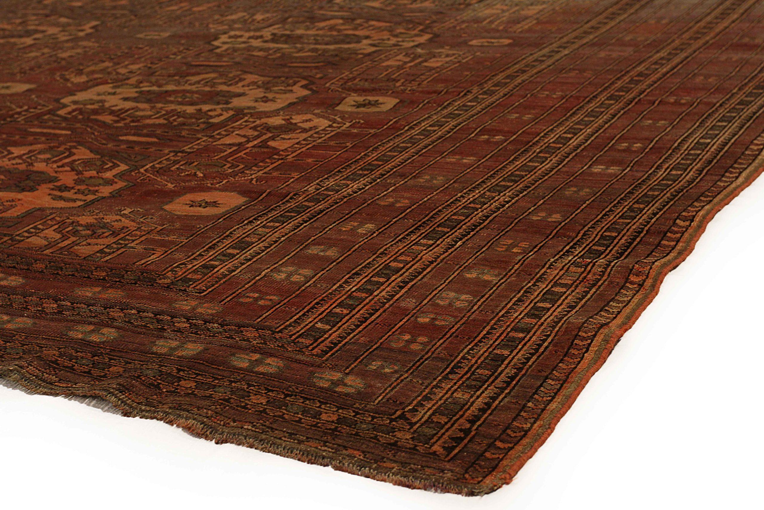 Tribal Afghanistan Afghan Area Rugs - Wool Brown 10622 For Sale