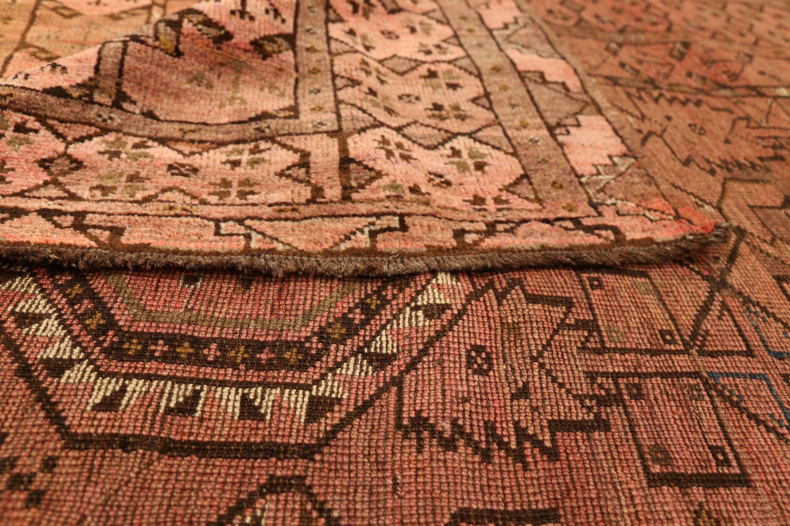 Alfombras de Afganistán Circa 1910 - Lana Diseño MarrónRosaRojo - 10598 Afgano en venta