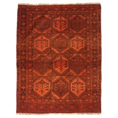 Tappeto afgano di piccole dimensioni del 1910 circa - Lana, arancione, rosso - 75181