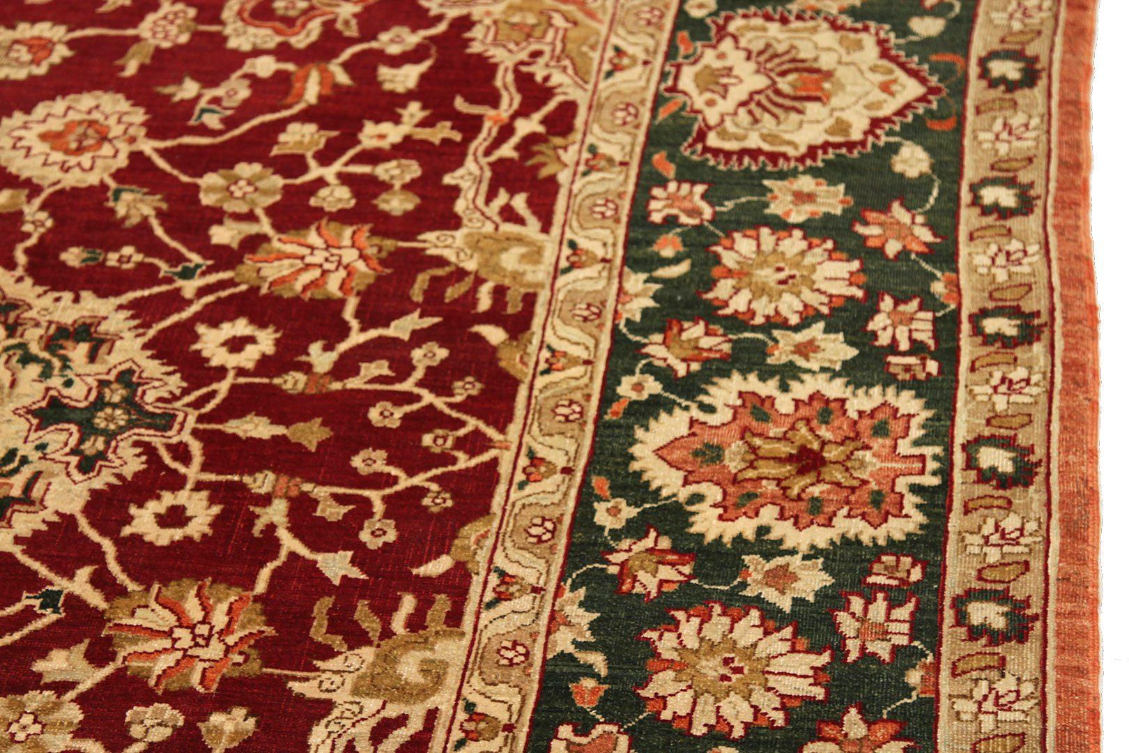 Afghanistan Agra-Teppiche aus Wolle - Elfenbeinrot-Design - 92633 (Afghanisch) im Angebot