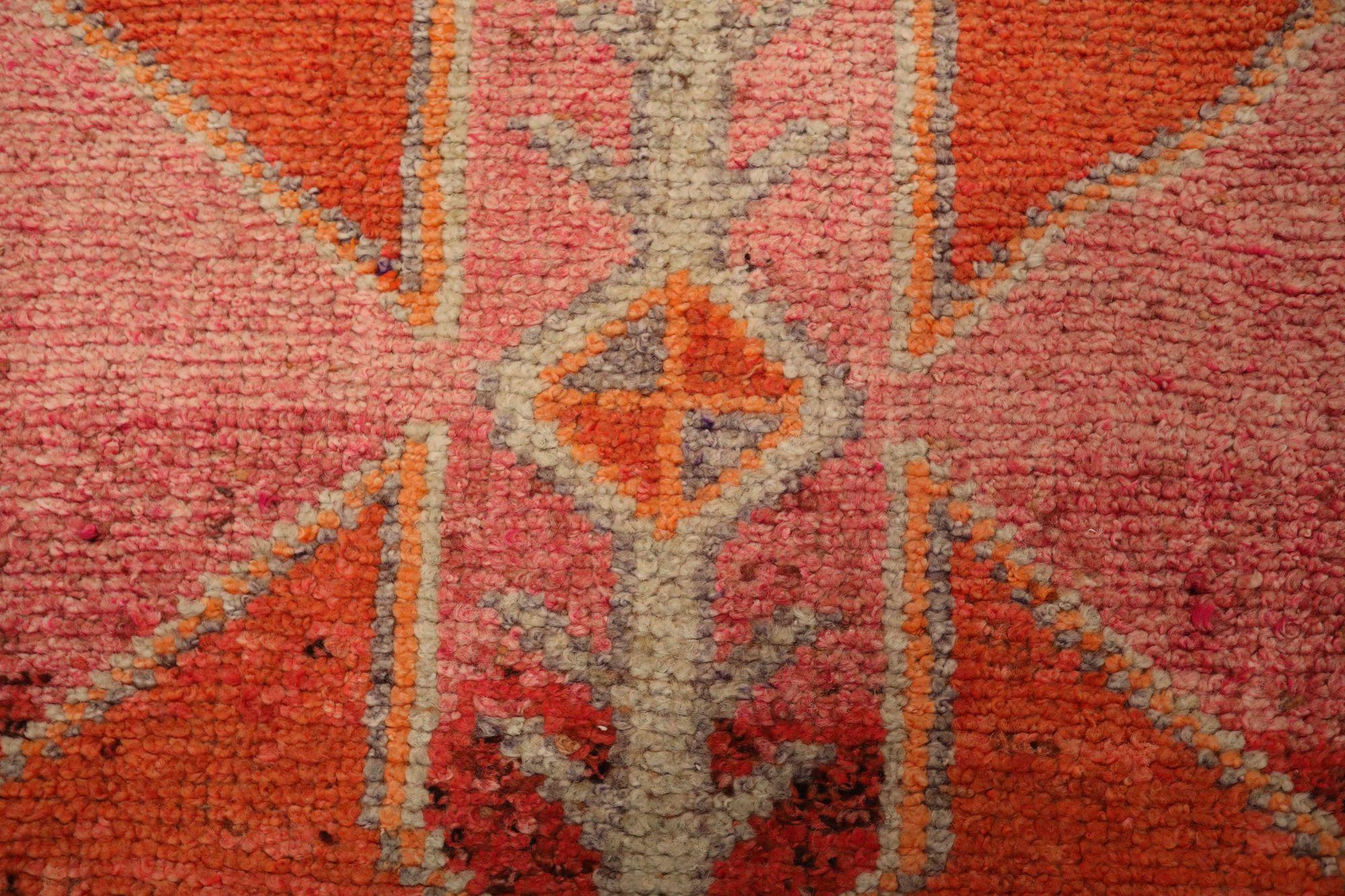 Tribale Tappeto Afghanistan Anatoly Runner - Lana Nero Rosa Design - 93519 in vendita