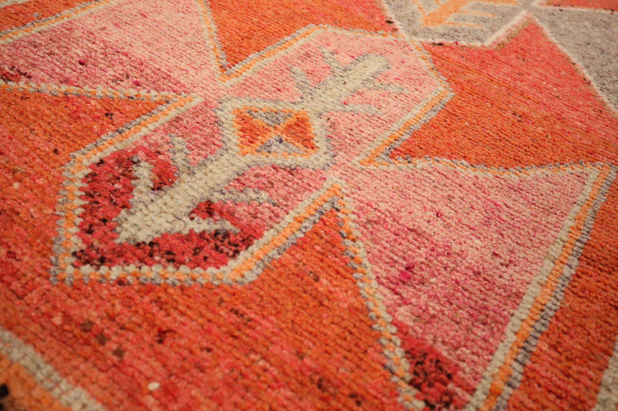 Afghano Tappeto Afghanistan Anatoly Runner - Lana Nero Rosa Design - 93519 in vendita