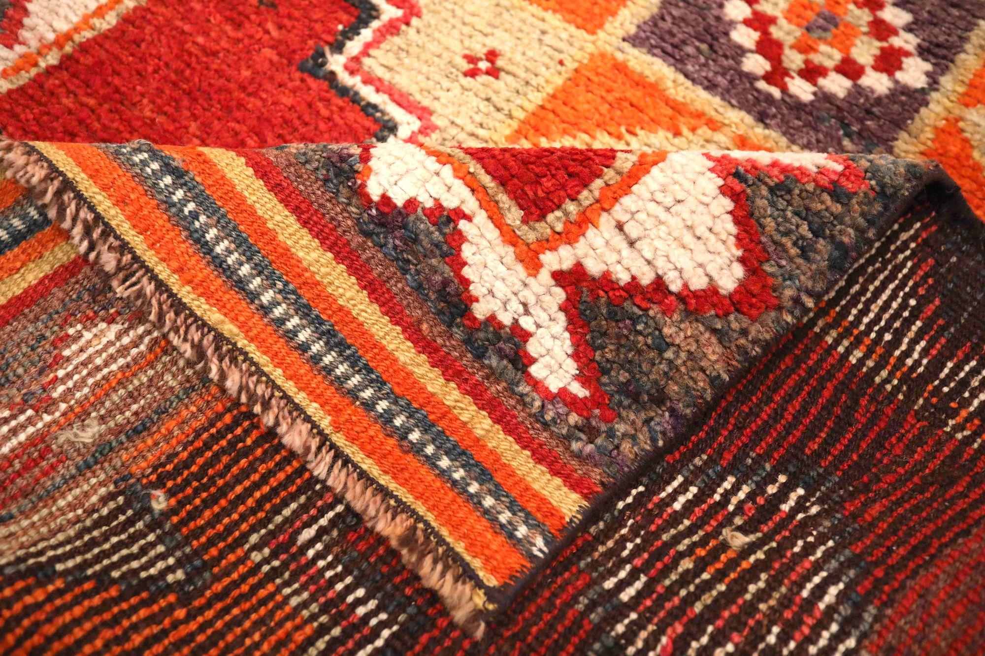 Afghanistan Anatoly-Läufer - Wolle Elfenbein Orange Rot Design - 93559 (Afghanisch) im Angebot