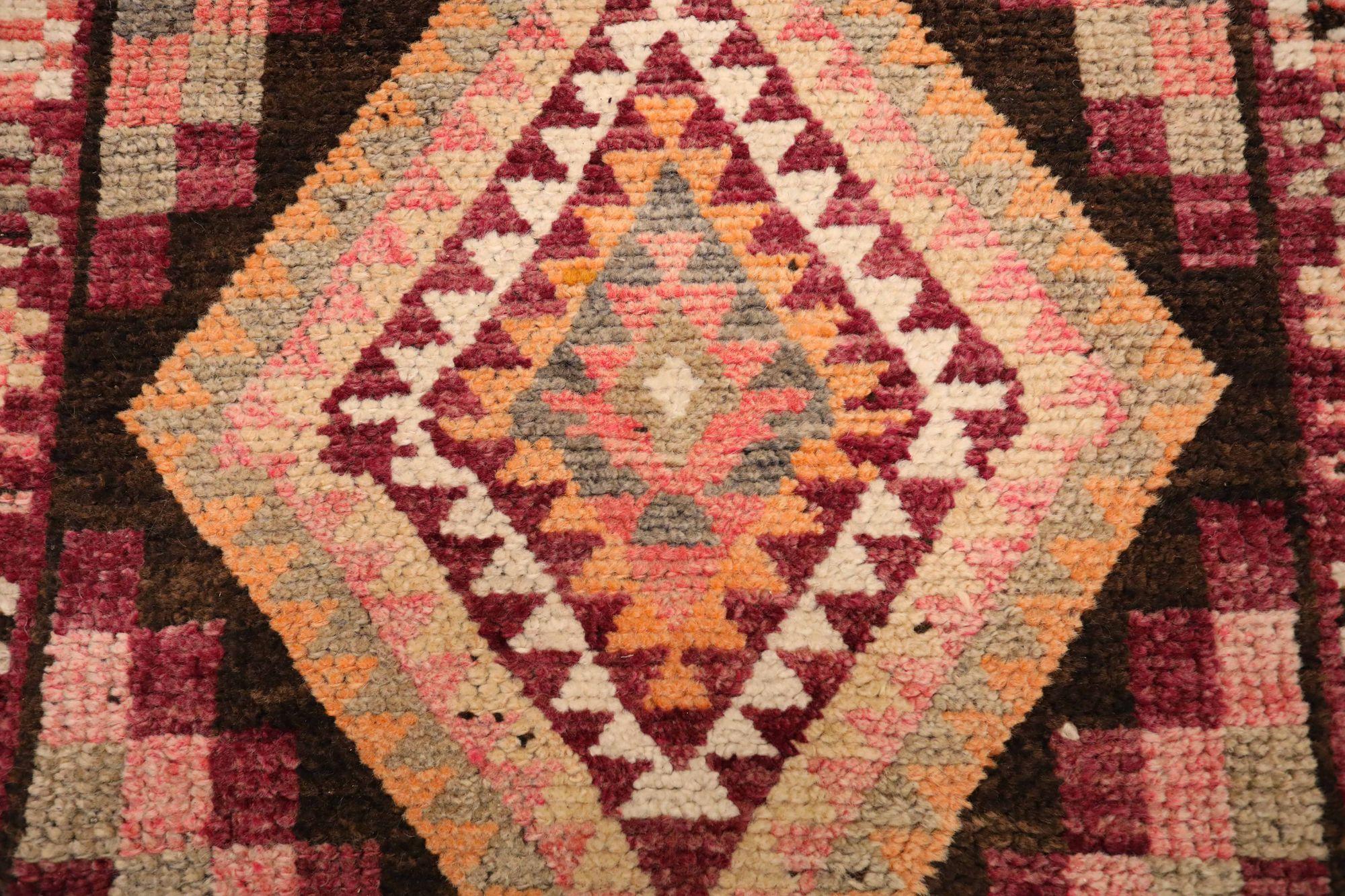 Afghanistan Anatoly Läufer Teppich - Wolle Elfenbein Purpel Gelb - 93489 (Stammeskunst) im Angebot