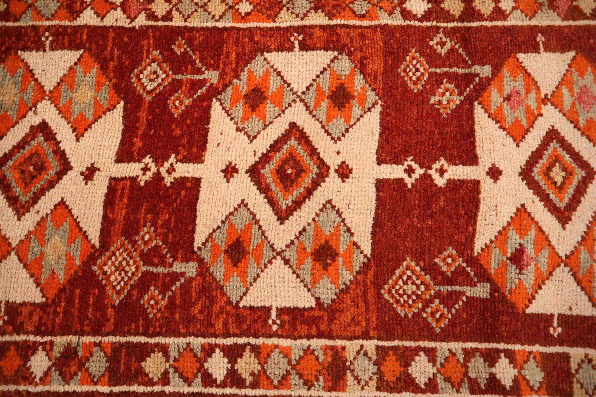 Afghanistan Anatoly-Läufer - Wolle Elfenbeinrot Design - 93484 (Afghanisch) im Angebot