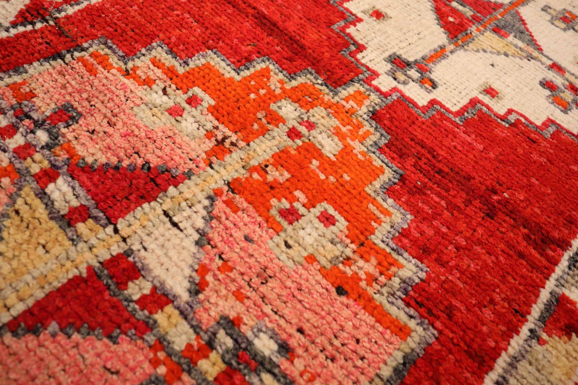 Afghanistan Anatoly-Läufer - Wolle Elfenbeinrot Design - 93498 (Afghanisch) im Angebot